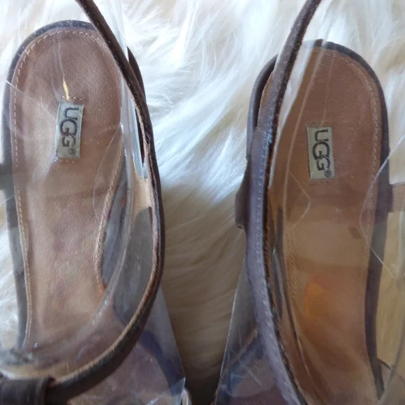 UGG Women's Fitchie Wedge Sandal Chocolate New 9 - Picture 5 of 7